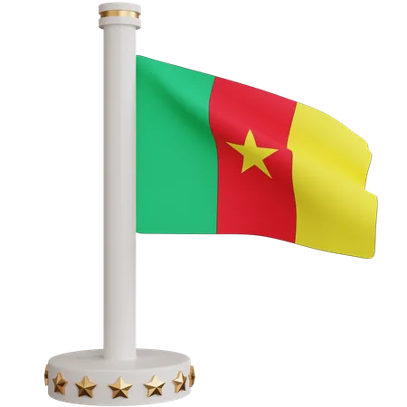 Rendu 3 D Drapeau National Du Cameroun Isole 3D Icon