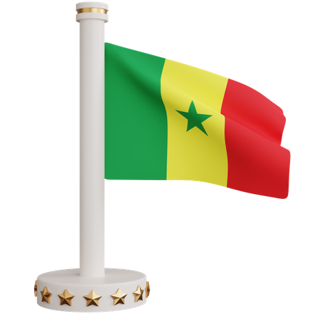 Drapeau national du Sénégal  3D Icon