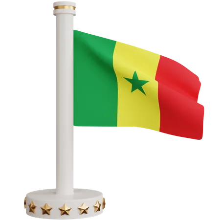 Drapeau national du Sénégal  3D Icon