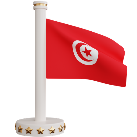 Drapeau national tunisien  3D Icon