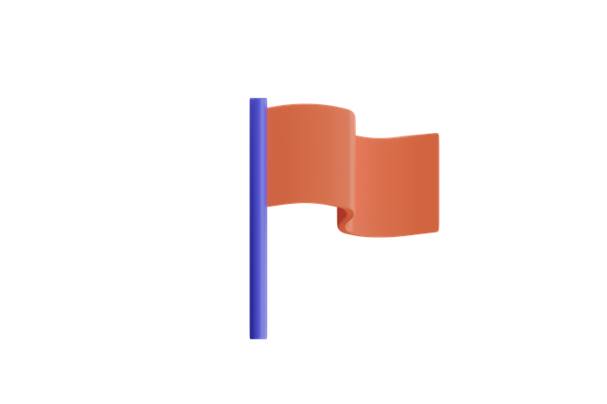 Drapeau orange  3D Icon