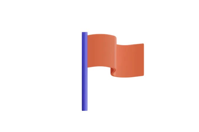 Drapeau orange  3D Icon