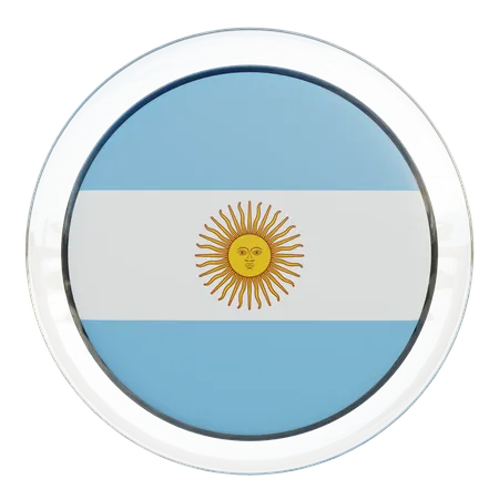 Drapeau rond de l'Argentine  3D Icon