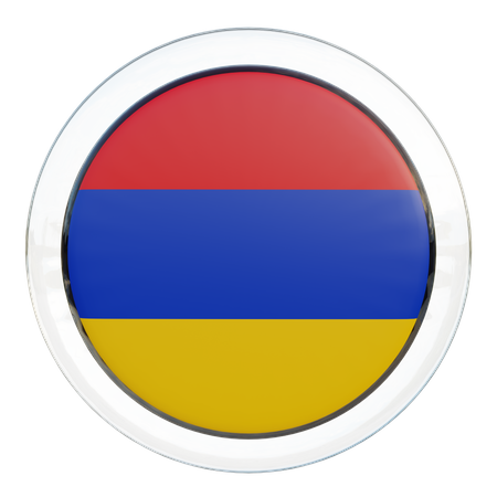 Drapeau rond d'Arménie  3D Icon