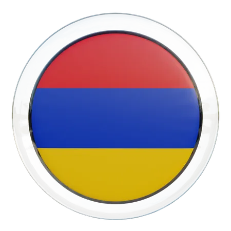 Drapeau rond d'Arménie  3D Icon