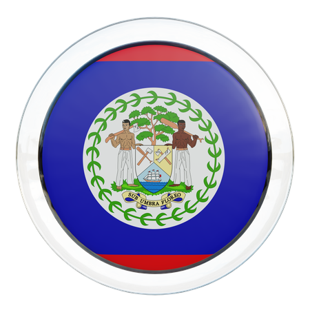 Drapeau rond du Belize  3D Icon