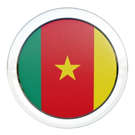 Drapeau rond du Cameroun  3D Icon