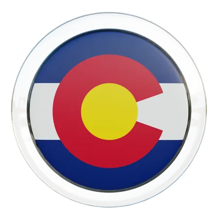 Drapeau rond du Colorado  3D Icon
