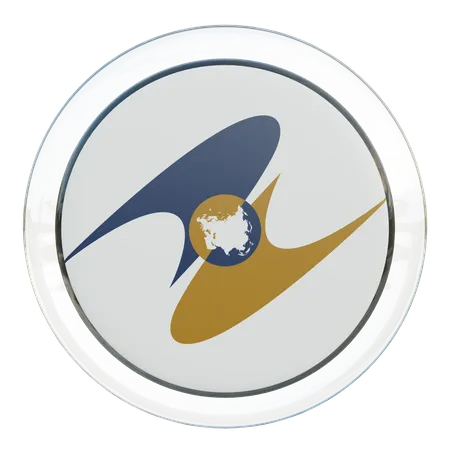 Drapeau rond de l’Union économique eurasienne  3D Icon