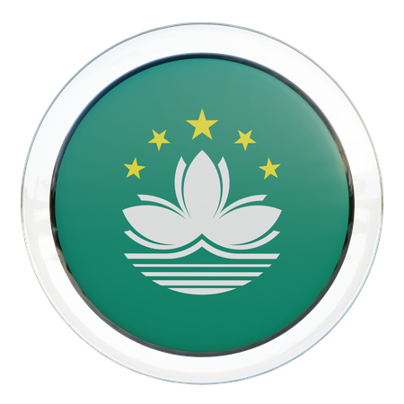 Drapeau rond de Macao  3D Icon