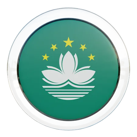 Drapeau rond de Macao  3D Icon