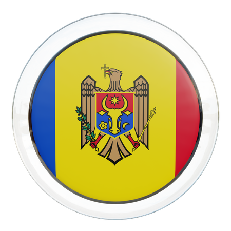 Drapeau rond de Moldavie  3D Icon