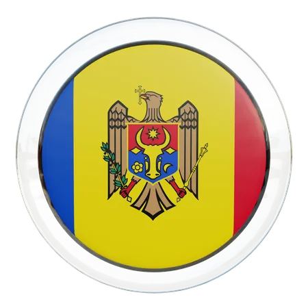 Drapeau rond de Moldavie  3D Icon