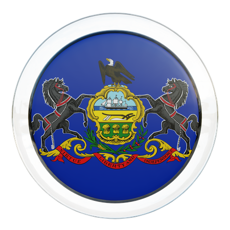 Drapeau rond de Pennsylvanie  3D Icon