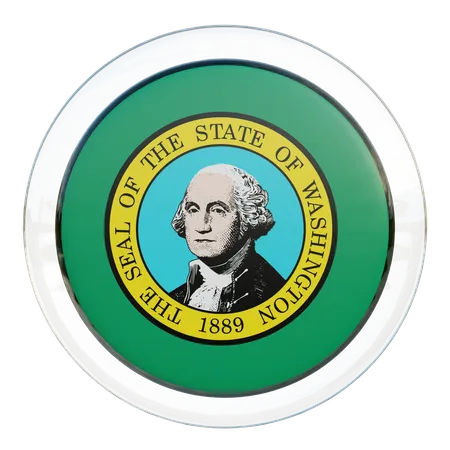 Drapeau rond de Washington  3D Icon