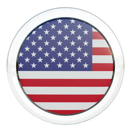 Drapeau rond des États-Unis  3D Icon