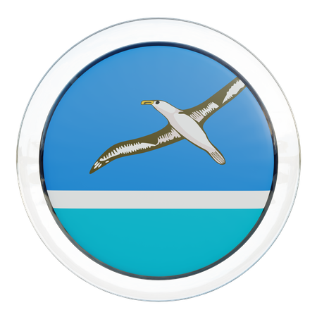 Drapeau rond des îles Midway  3D Icon