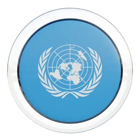 Drapeau rond des Nations Unies  3D Icon