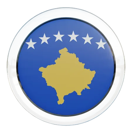 Drapeau rond du Kosovo  3D Icon