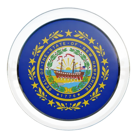 Drapeau rond du New Hampshire  3D Icon