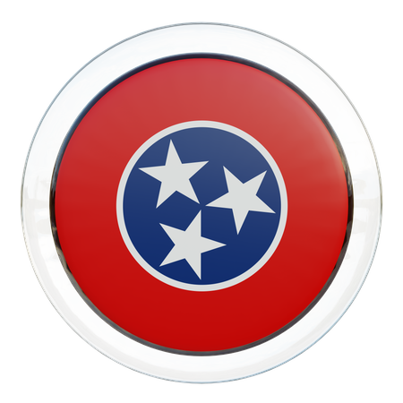 Drapeau rond du Tennessee  3D Icon