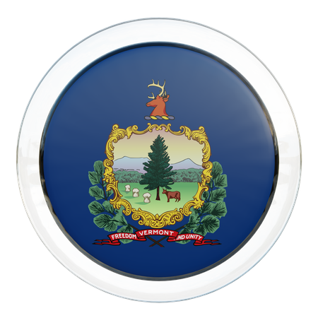 Drapeau rond du Vermont  3D Icon