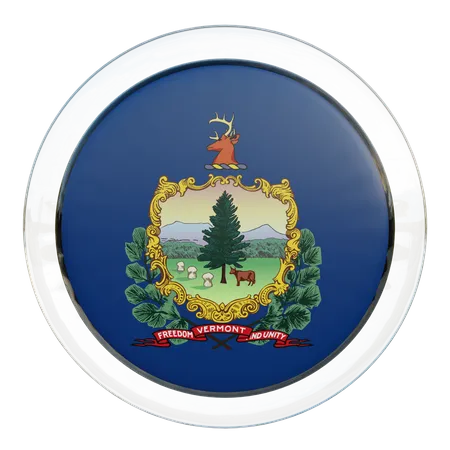 Drapeau rond du Vermont  3D Icon