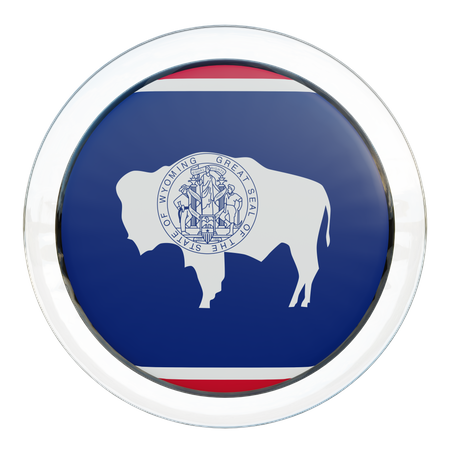 Drapeau rond du Wyoming  3D Icon