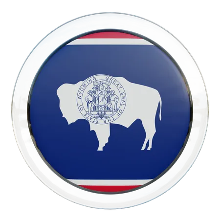 Drapeau rond du Wyoming  3D Icon