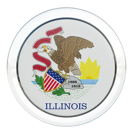 Drapeau rond de l'Illinois  3D Icon