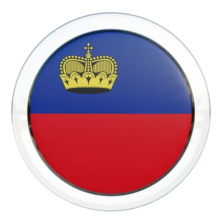 Drapeau rond du Liechtenstein  3D Icon