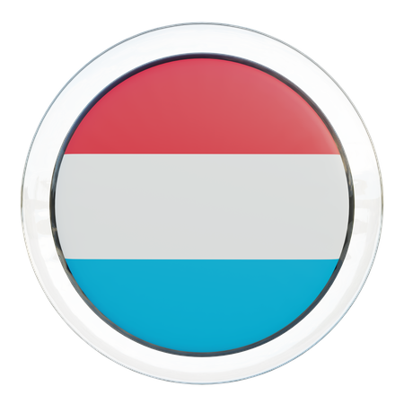 Drapeau rond luxembourgeois  3D Icon