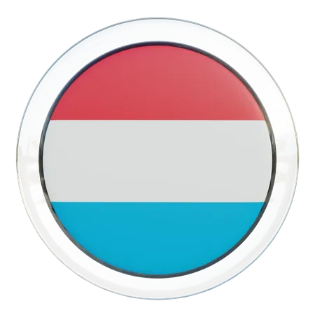 Drapeau rond luxembourgeois  3D Icon