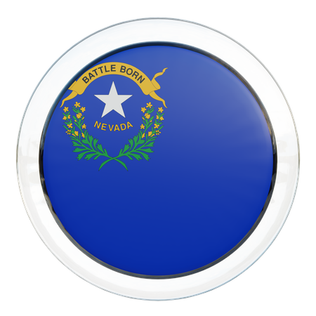 Drapeau rond du Nevada  3D Icon