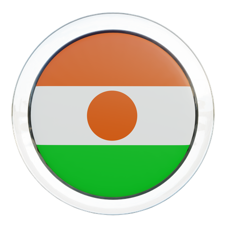 Drapeau rond du Niger  3D Icon