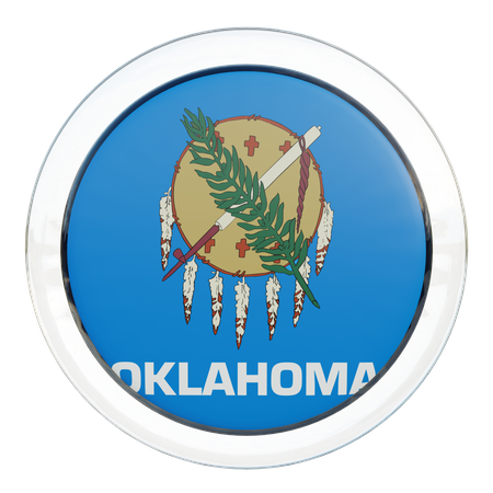 Drapeau rond de l'Oklahoma  3D Icon