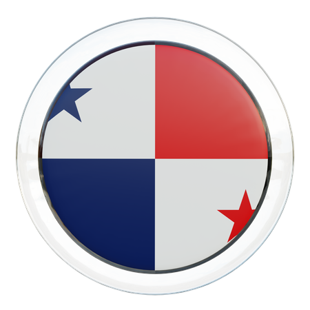 Drapeau rond du Panama  3D Icon