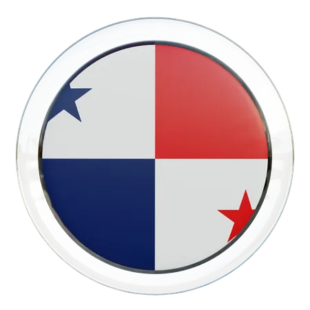 Drapeau rond du Panama  3D Icon