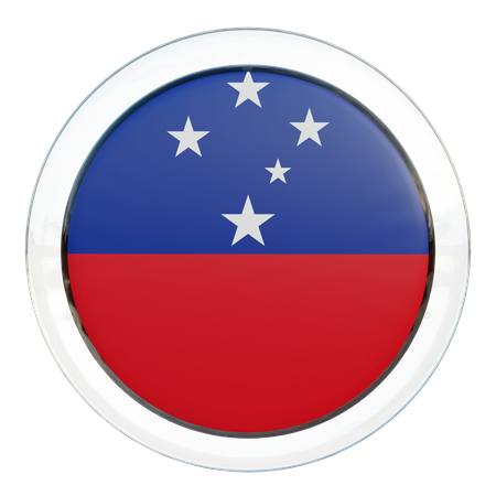 Drapeau rond des Samoa  3D Icon