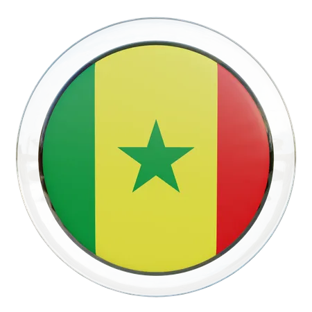 Drapeau rond du Sénégal  3D Icon