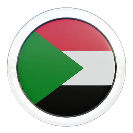 Drapeau rond du Soudan  3D Icon
