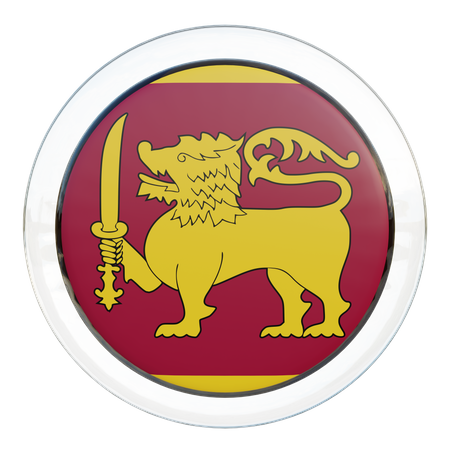 Drapeau rond du Sri Lanka  3D Icon