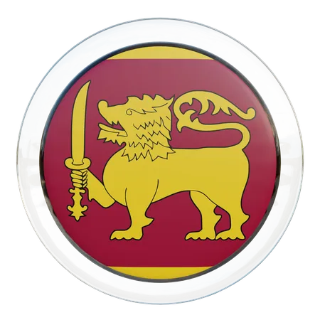 Drapeau rond du Sri Lanka  3D Icon