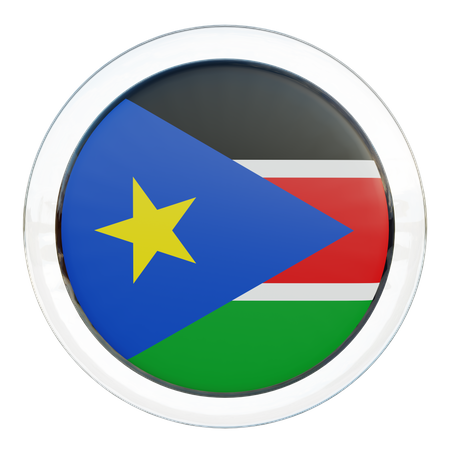 Drapeau rond du Soudan du Sud  3D Icon