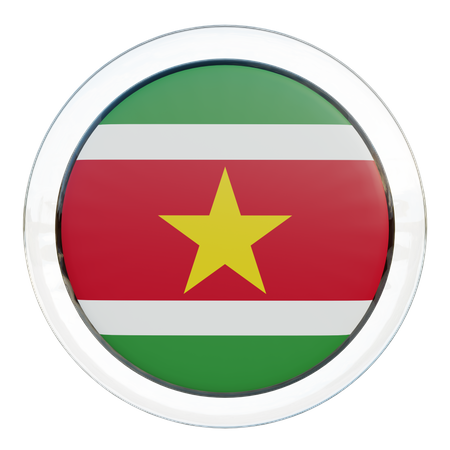 Drapeau rond du Suriname  3D Icon