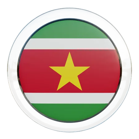 Drapeau rond du Suriname  3D Icon