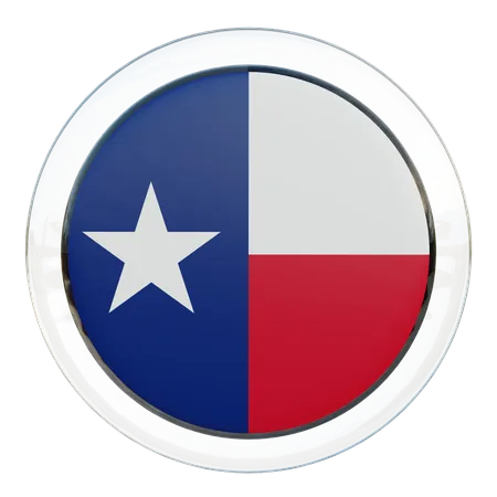 Drapeau rond du Texas  3D Icon
