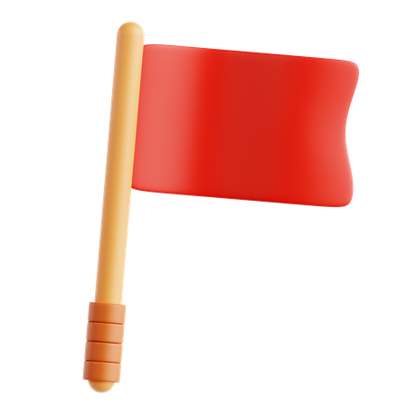 Drapeau rouge  3D Icon