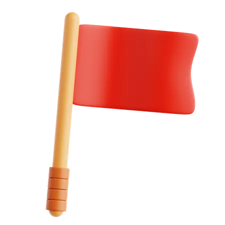 Drapeau rouge  3D Icon