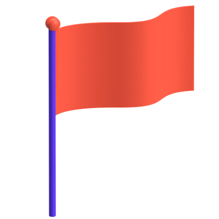 Drapeau rouge  3D Icon